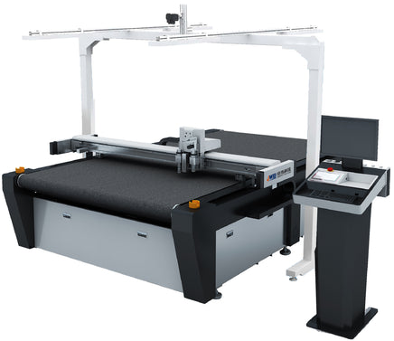 Digital cutting table with top camera image recognition
